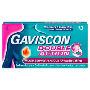 Gaviscon Double Action Chewable Tablets (Mixed Berries Flavour) X 12